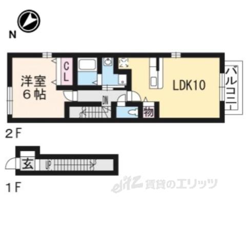 パインビレッジ106(1LDK/2階)の間取り写真