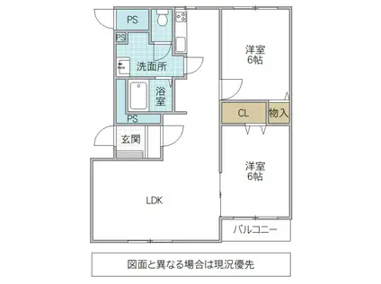 レラハール(2LDK/2階)の間取り写真