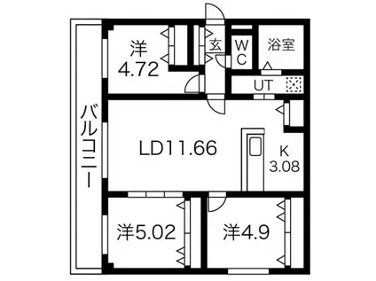 CORORE TEINE(3LDK/2階)の間取り写真