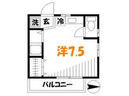 IS-V(ワンルーム/2階)の間取り写真