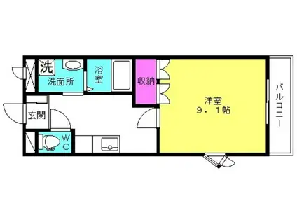 パエーゼ(1K/2階)の間取り写真