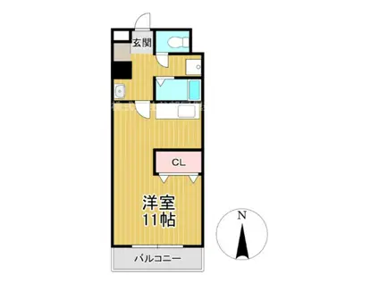 ガーデンハイツ朝妻(ワンルーム/1階)の間取り写真