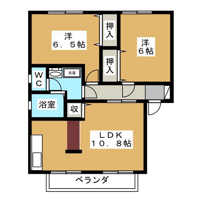 リバーサイドパレスA(2LDK/1階)の間取り写真
