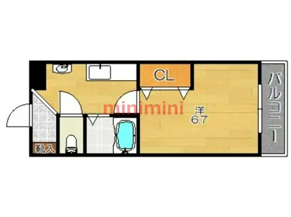 U・I SUNRISE(1K/3階)の間取り写真