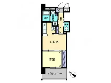 GRAN CREDO(1LDK/9階)の間取り写真