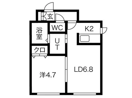 NORD TG(1LDK/4階)の間取り写真