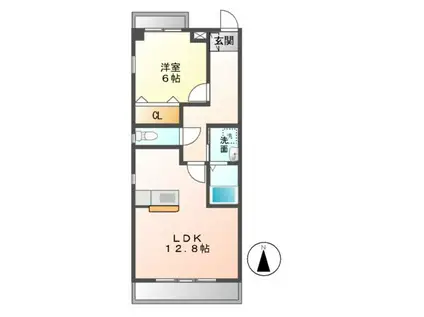 ブラウ・ベルク(1LDK/4階)の間取り写真