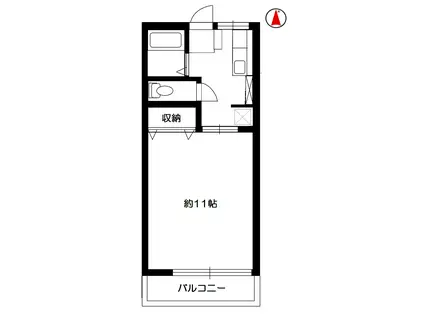 ハイムぱれっと(1K/2階)の間取り写真