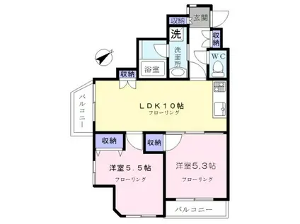 マックヒルズ(2LDK/3階)の間取り写真