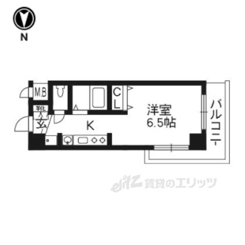 プレサンス京都駅前千都(1K/2階)の間取り写真