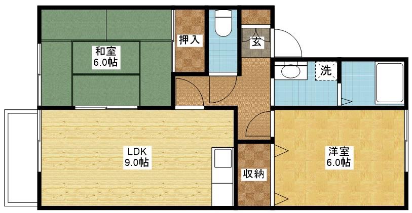 TAMAKIIII(2LDK/2階)の間取り写真