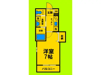 KTIレジデンス加島VI(1K/1階)の間取り写真