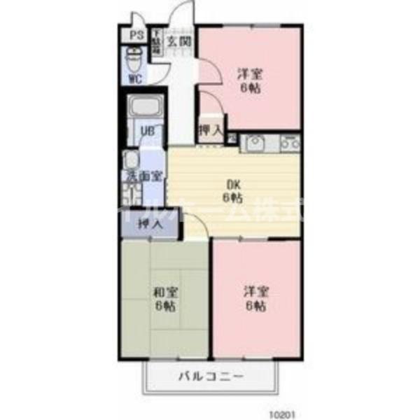 SURPLUS華B(3DK/2階)の間取り写真