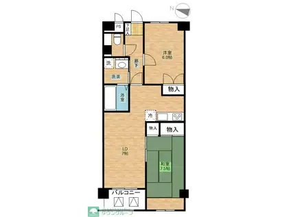 ステーションプラザ高幡不動(2LDK/5階)の間取り写真