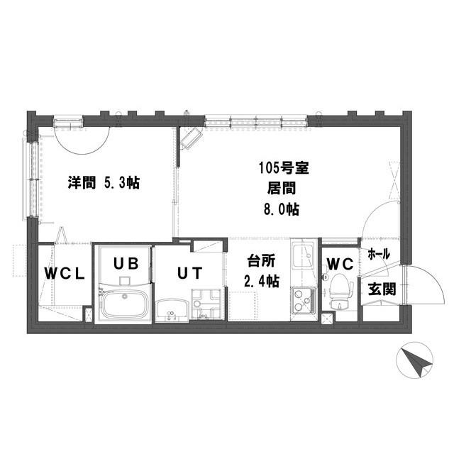グランメール 美園6-3(1LDK/1階)の間取り写真