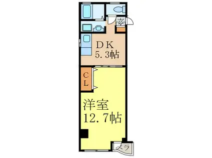 リヴェール吹上(1DK/2階)の間取り写真