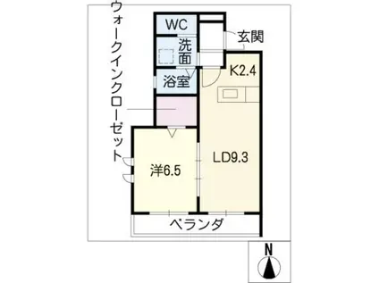 エアフォルク(1LDK/1階)の間取り写真