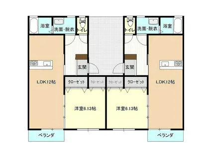 ノーブル館(1LDK/1階)の間取り写真