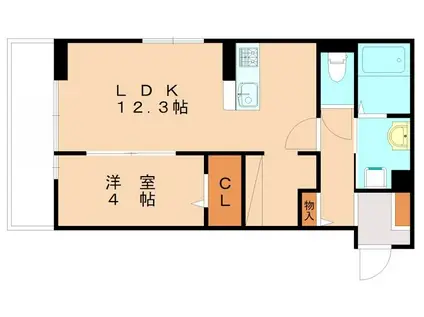 D-ROOM和田II(1LDK/3階)の間取り写真