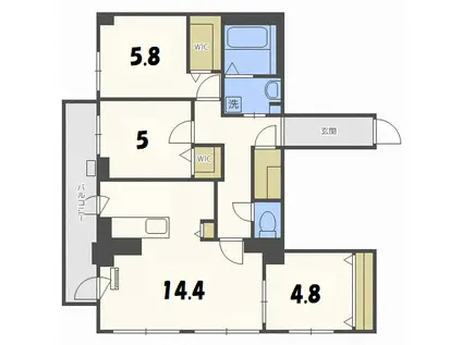 レジデンス709C(3LDK/3階)の間取り写真