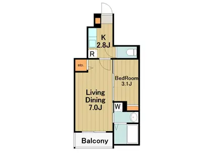エクシード Ⅰ(1K/1階)の間取り写真
