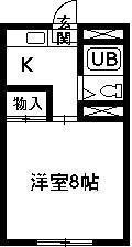 中島荘(1K/2階)の間取り写真