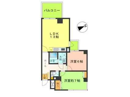 ガーデニア(2LDK/5階)の間取り写真