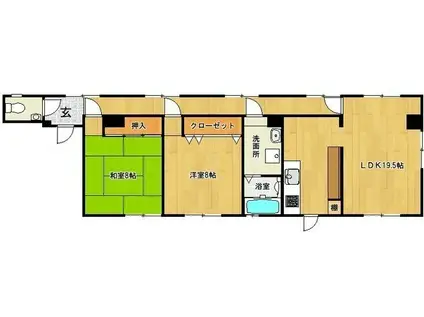 トランウエスト(2LDK/1階)の間取り写真