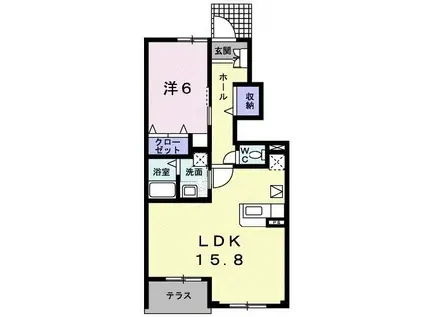フローリア漣 4号館(1LDK/1階)の間取り写真