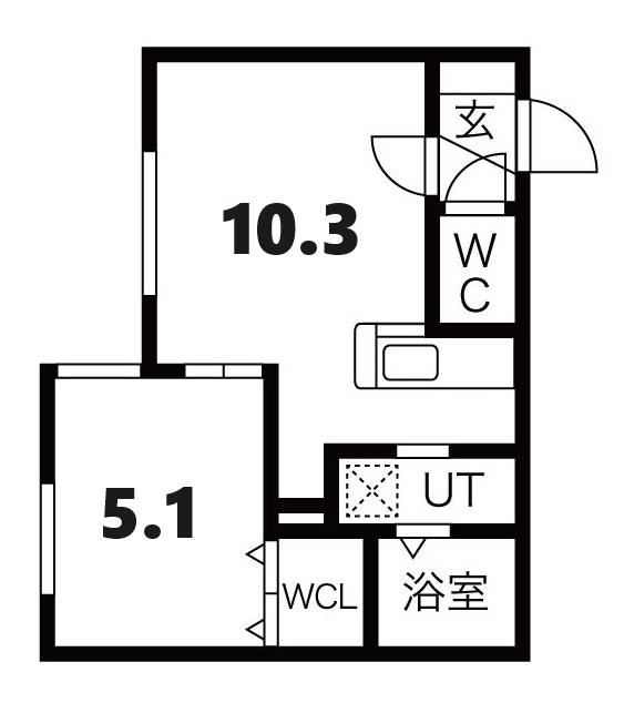ESTOR NANGO (1LDK/3階)の間取り写真