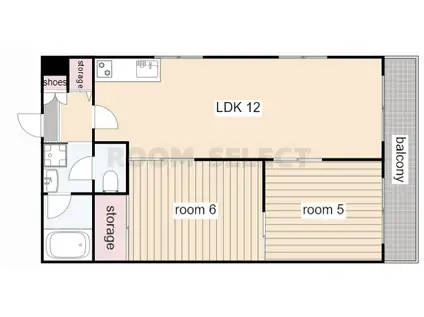 アプリコットヒル(2LDK/5階)の間取り写真