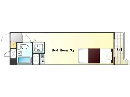 島野グリーンハイツ(ワンルーム/1階)の間取り写真