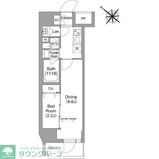 コンフォリア・リヴ茅場町(1LDK/5階)の間取り写真