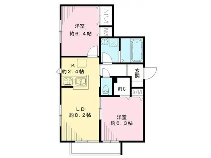 CASCADE カスケード(2LDK/1階)の間取り写真