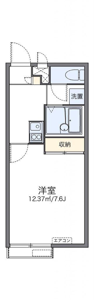 レオパレス萩の台(1K/2階)の間取り写真