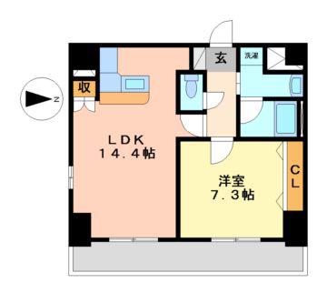 BSレジデンス栄(1LDK/6階)の間取り写真