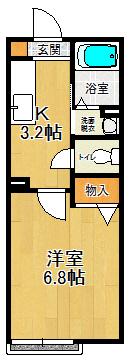 メゾンドールA(1K/2階)の間取り写真