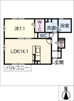グランパティオ(1LDK/1階)の間取り写真