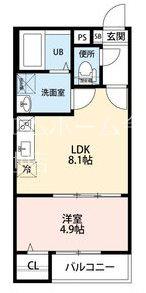 アークティカ上飯田(1LDK/1階)の間取り写真