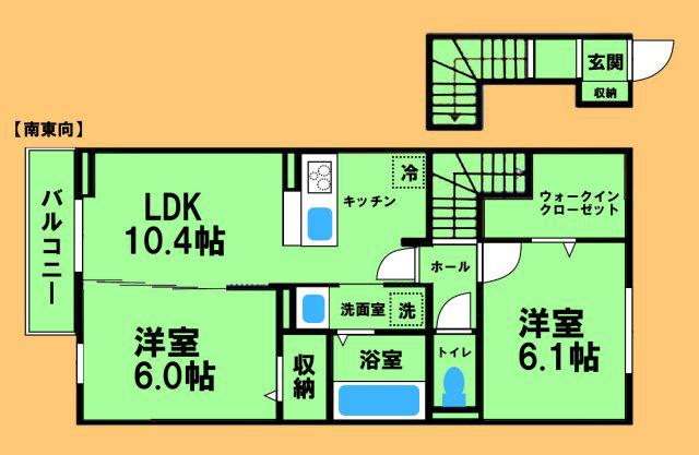 グラン・セレスト(2LDK/2階)の間取り写真