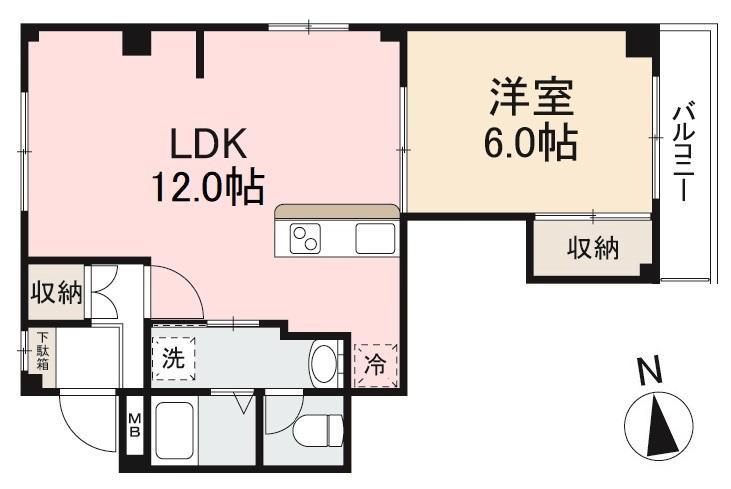 SENTIA 1(1LDK/2階)の間取り写真