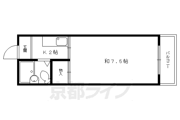 大光ビル(1K/3階)の間取り写真