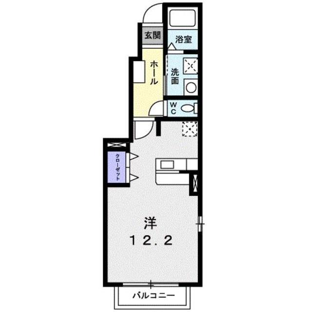 プリムローズ中山A(ワンルーム/1階)の間取り写真