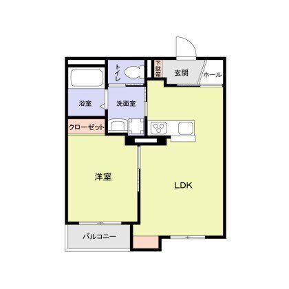 エムズ ヴィラ さいたま新都心(1LDK/2階)の間取り写真