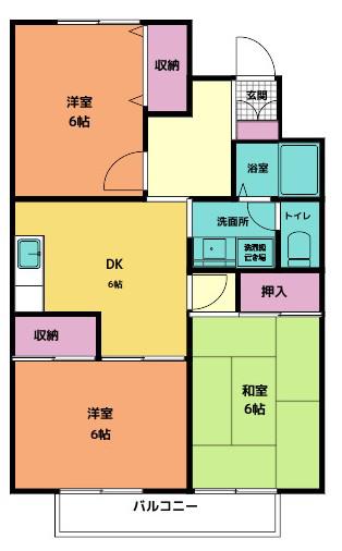 ルセール小林I(3DK/1階)の間取り写真