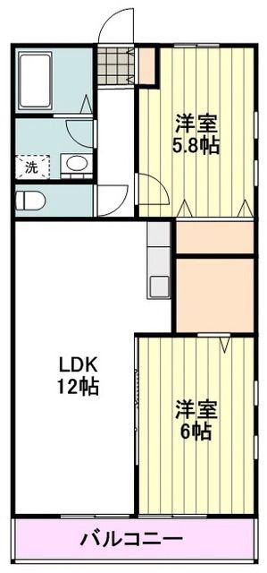めぞん どぅ あんそれいゆ(2LDK/1階)の間取り写真