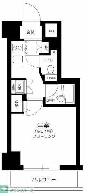 スパシエ アルカーノ府中(1K/5階)の間取り写真
