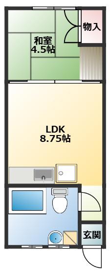 ザ・スタンダードアパートメント浅草(1LDK/1階)の間取り写真