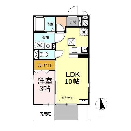 PETIT RIVIERE(1LDK/1階)の間取り写真