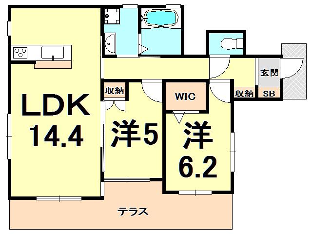 メゾン グレープ(2LDK/1階)の間取り写真